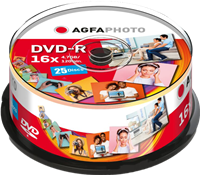 Agfa Photo 1x25 DVD-R / 4,7 GB / Contenitore rotondo 