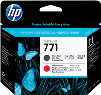 HP 771 Cabezal de impresión Negro (mate) / Rojo