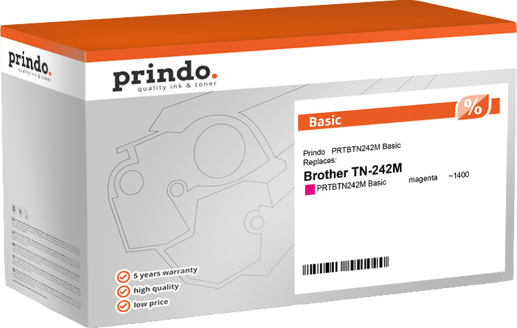 Prindo PRTBTN242M Basic Magenta Toner