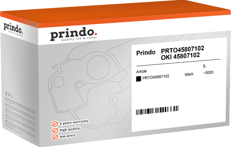 Prindo PRTO45807102 Schwarz Toner