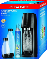 Sodastream Spirit Water Sparkler Mega Pack Schwarz