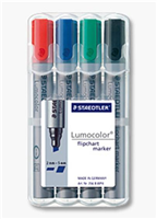 Staedtler Lumocolor Flipchart-Marker 356 B, 4er-Etui sortiert Rot / Blau / Grün / Schwarz