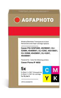 Agfa Photo CLI-526BK,C,M,Y Pack Preto / Cyan / Magenta / Amarelo