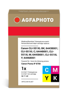 Agfa Photo CLI-551XLBK,C,M,Y Pack Preto / Cyan / Magenta / Amarelo