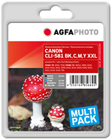 Agfa Photo CLI-581BK,C,M,Y XXL Multipack Schwarz / Cyan / Magenta / Gelb
