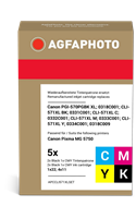 Agfa Photo PGI-570 PGBK XL+CLI-571XLBK,C,M,Y Pack Preto / Cyan / Magenta / Amarelo / Preto (foto)