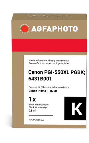Agfa Photo APCPGI550XLB Preto Cartucho de tinta