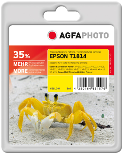 Agfa Photo APET181YD amarillo Cartucho de tinta