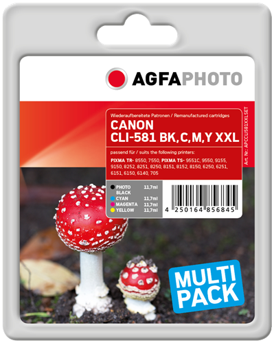 Agfa Photo CLI-581BK,C,M,Y XXL Multipack negro / cian / magenta / amarillo
