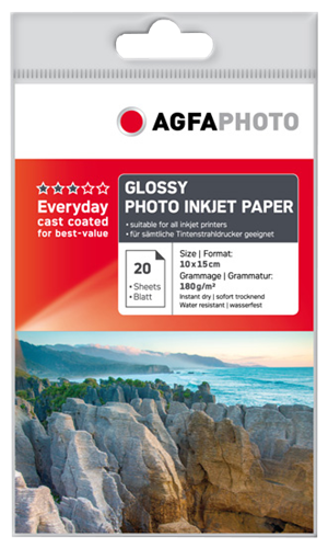 Agfa Photo Glossy Photo Inkjet Paper 10x15 Weiss
