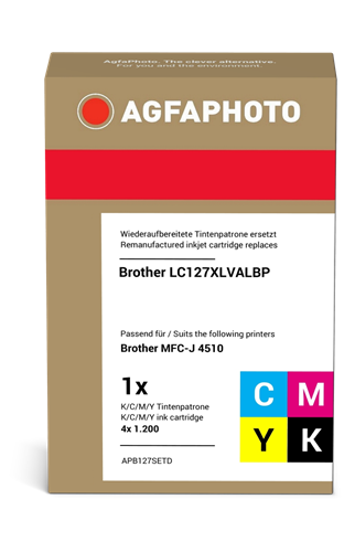 Agfa Photo LC127XLBK,C,M,Y Pack Preto / Cyan / Magenta / Amarelo