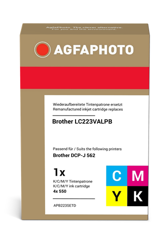 Agfa Photo LC223BK,C,M,Y Pack Preto / Cyan / Magenta / Amarelo