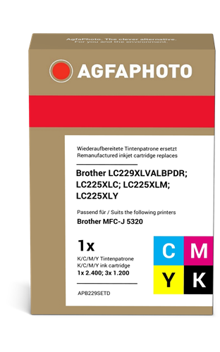 Agfa Photo LC229XLBK,C,M,Y Pack Preto / Cyan / Magenta / Amarelo