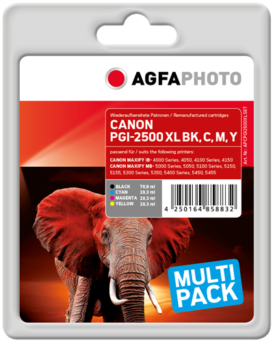 Agfa Photo PGI-2500XLBK,C,M,Y Multipack negro / cian / magenta / amarillo