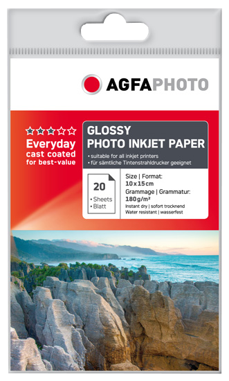 Agfa Photo Carta fotografica a getto d'inchiostro lucida 10x15cm Bianco