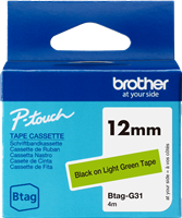 Brother Btag-G31 tape Zwart op groen