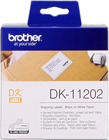 Brother DK-11202 Etiquetas de envío 62x100mm Negro sobre blanco