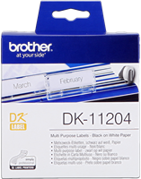 Brother DK-11204 Etiquetas multiuso 17x54mm Negro sobre blanco