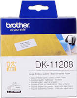Brother DK-11208 Étiquettes d'adresses 38x90mm Noir sur blanc