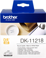 Brother DK-11218 Etiquetas redondas 24mm Negro sobre blanco