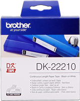Brother DK-22210 Etiquetas continuas 29mm x 30,48m Negro sobre blanco