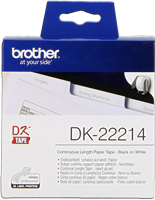 Brother DK-22214 Étiquettes continues 12mm x 30,48m Noir sur blanc