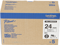 Brother HGe-151V5 Fita rotuladora Preto sobre transparente