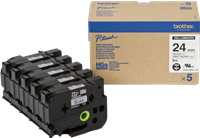 Brother HGe-M951V5 Fita rotuladora Preto sobre prata
