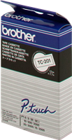 Brother TC-201 Fita rotuladora Preto sobre branco