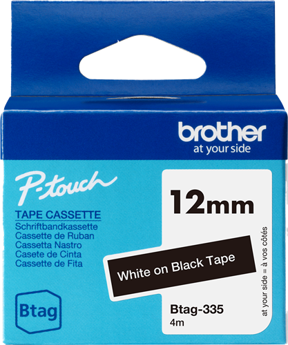 Brother Btag-335 Fita rotuladora Branco sobre preto