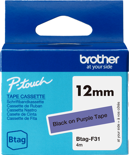 Brother Btag-F31 Fita rotuladora Preto sobre violeta