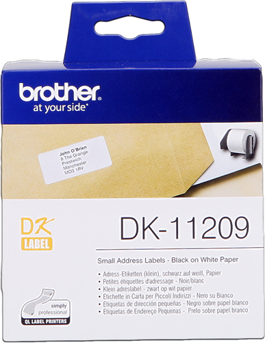 Brother DK-11209 Etiquetas de dirección 29x62mm Negro sobre blanco
