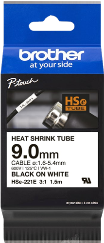 Brother HSe-221E Fita rotuladora PretosobreBranco