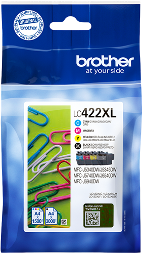 Brother LC-422XL Pack Preto / Cyan / Magenta / Amarelo