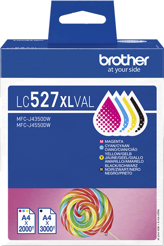 Brother LC527XLVAL Černá / tyrkysová / purpurová / žlutý