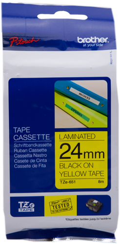 Brother TZe-651 tape black on yellow
