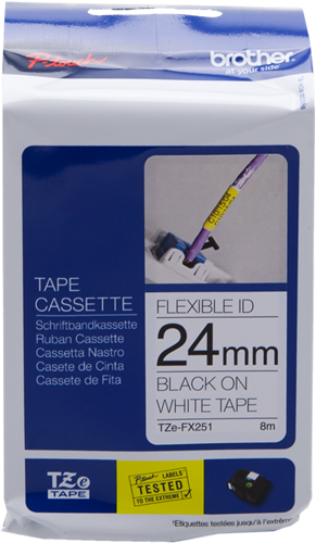 Brother TZe-FX251 tape Zwart op wit