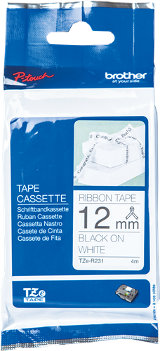 Brother TZe-R231 tape black on white