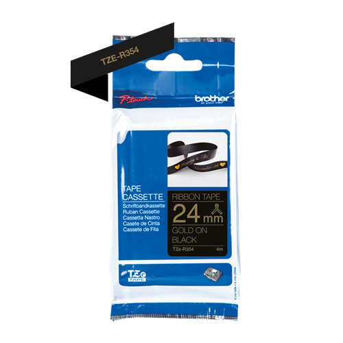 Brother TZe-R354 Fita rotuladora DouradosobrePreto