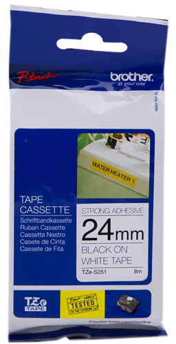 Brother TZe-S251 Fita rotuladora Preto sobre branco