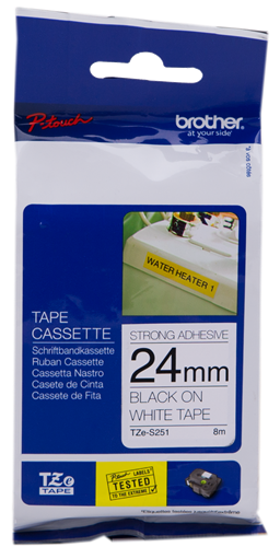 Brother TZe-S251 tape Zwart op wit