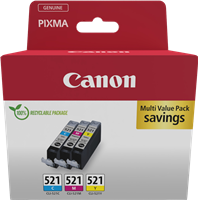 Canon CLI-521 Pack Cyan / Magenta / Amarelo