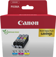 Canon CLI-521 zestaw cyan / magenta / żółty