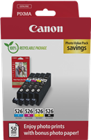 Canon CLI-526 czarny / cyan / magenta / żółty value pack