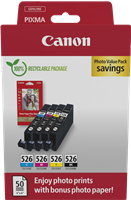 Canon CLI-526 Preto / Cyan / Magenta / Amarelo Value Pack