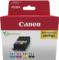 Canon CLI-551 Multipack zwart / cyan / magenta / geel