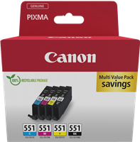 Canon CLI-551 Pack Preto / Cyan / Magenta / Amarelo