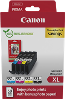 Canon CLI-551 XL nero / ciano / magenta / giallo Value Pack
