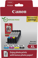 Canon CLI-571 XL Preto / Cyan / Magenta / Amarelo Value Pack