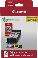 Canon CLI-581 Noir(e) / Cyan / Magenta / Jaune Value Pack